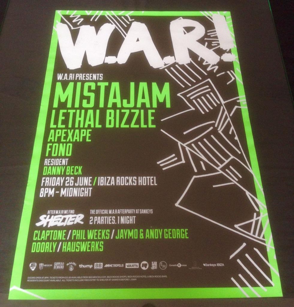 WE ARE ROCKSTARS W.A.R 2015 @ IBIZA ROCKS HOTEL - IBIZA CLUB POSTERS - DJ MUSIC - Picture 5 of 16
