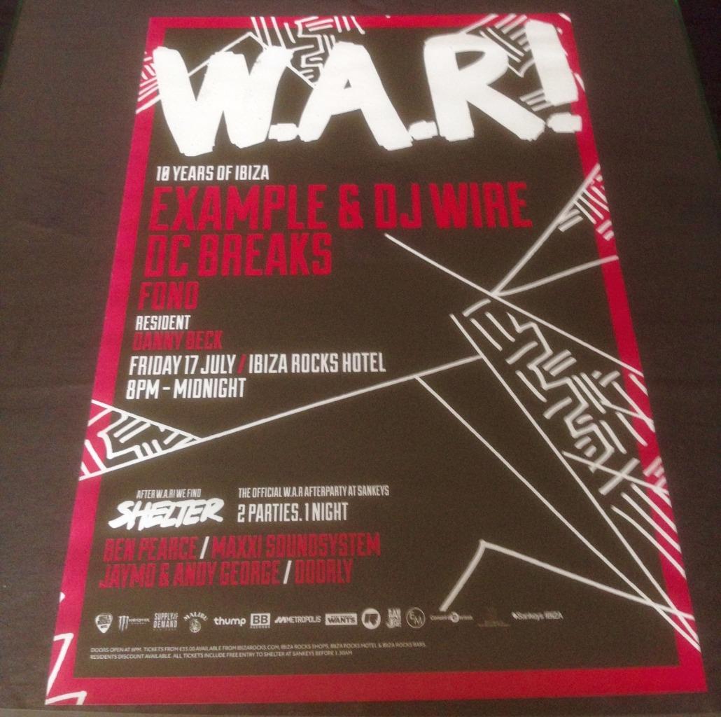 WE ARE ROCKSTARS W.A.R 2015 @ IBIZA ROCKS HOTEL - IBIZA CLUB POSTERS - DJ MUSIC - Picture 8 of 16