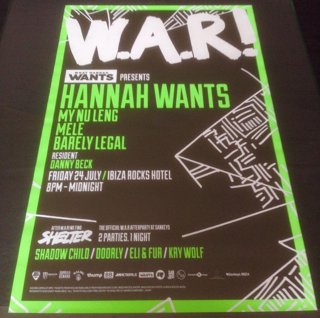 WE ARE ROCKSTARS W.A.R 2015 @ IBIZA ROCKS HOTEL - IBIZA CLUB POSTERS - DJ MUSIC - Picture 9 of 16