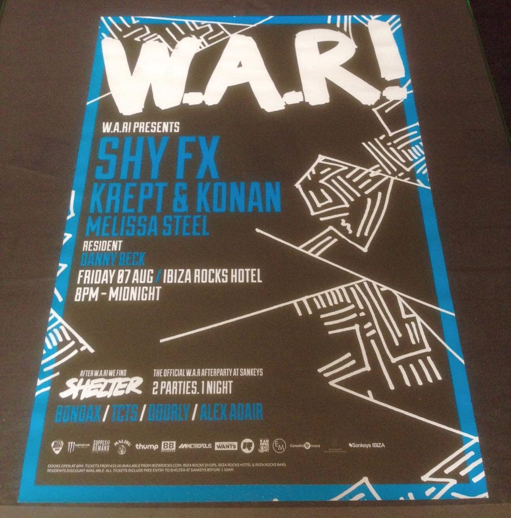WE ARE ROCKSTARS W.A.R 2015 @ IBIZA ROCKS HOTEL - IBIZA CLUB POSTERS - DJ MUSIC - Picture 11 of 16