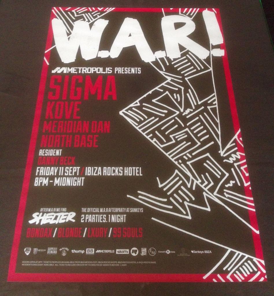 WE ARE ROCKSTARS W.A.R 2015 @ IBIZA ROCKS HOTEL - IBIZA CLUB POSTERS - DJ MUSIC - Picture 15 of 16