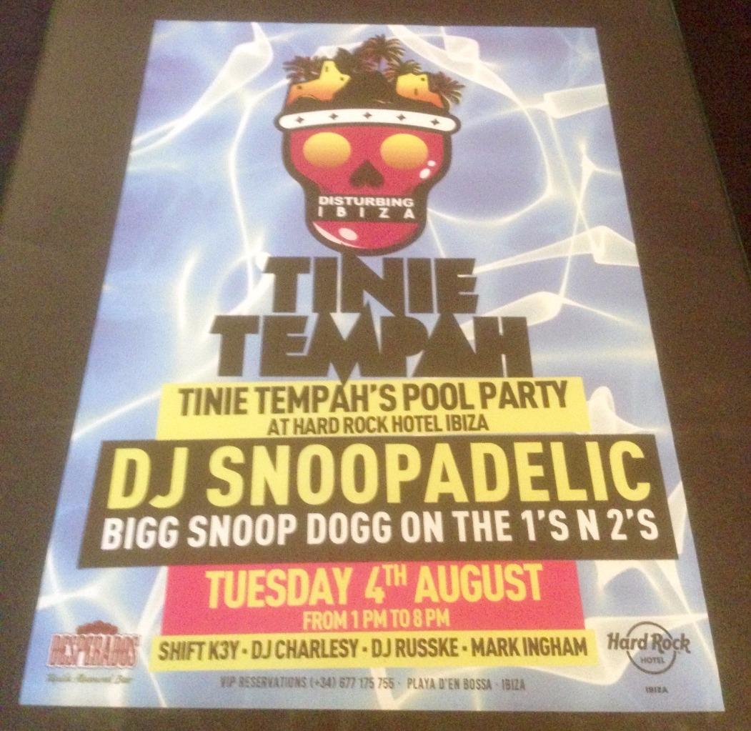 DISTURBING IBIZA 2015 TINIE TEMPAH @ HARD ROCK HOTEL - IBIZA CLUB POSTERS - DJ - Picture 6 of 6