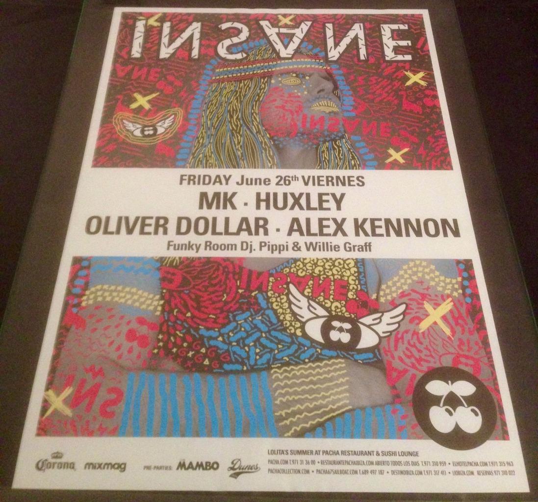 INSANE 2015 @ PACHA CLUB - IBIZA CLUB POSTERS - DEEP HOUSE TECHNO MUSIC DJ - Picture 6 of 19