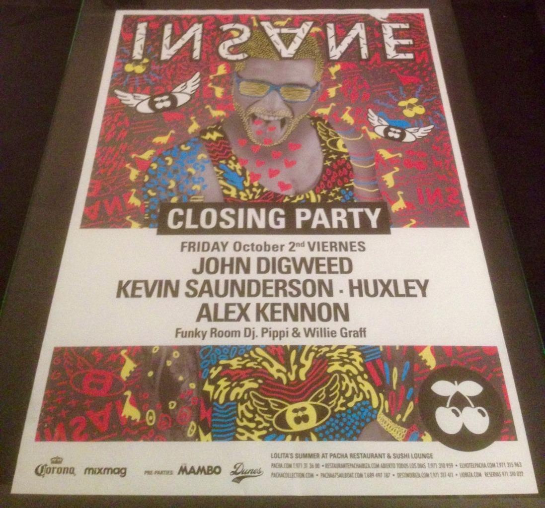 INSANE 2015 @ PACHA CLUB - IBIZA CLUB POSTERS - DEEP HOUSE TECHNO MUSIC DJ - Picture 19 of 19