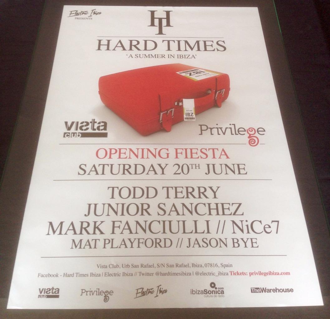 HARD TIMES 2015 @ PRIVILEGE CLUB - IBIZA CLUB POSTERS - TECHNO HOUSE MUSIC DJ