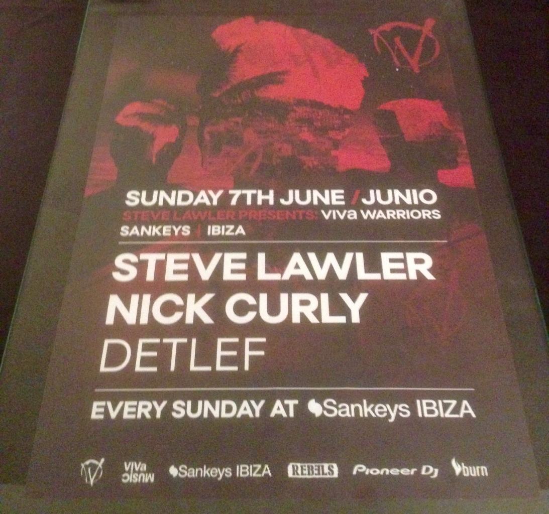 VIVA WARRIORS 2015 STEVE LAWLER @ SANKEYS CLUB - IBIZA CLUB POSTERS - MUSIC DJ - Picture 2 of 11