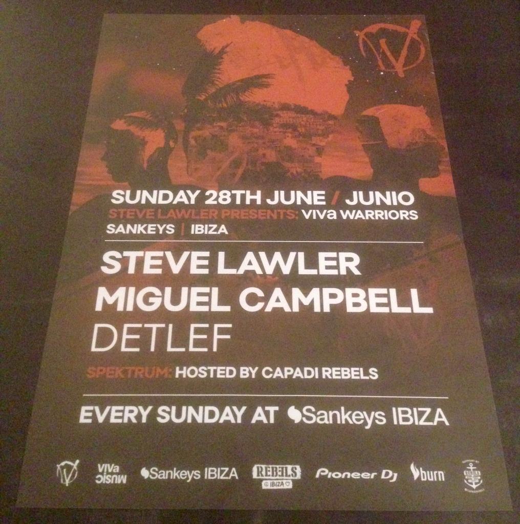 VIVA WARRIORS 2015 STEVE LAWLER @ SANKEYS CLUB - IBIZA CLUB POSTERS - MUSIC DJ - Picture 11 of 11