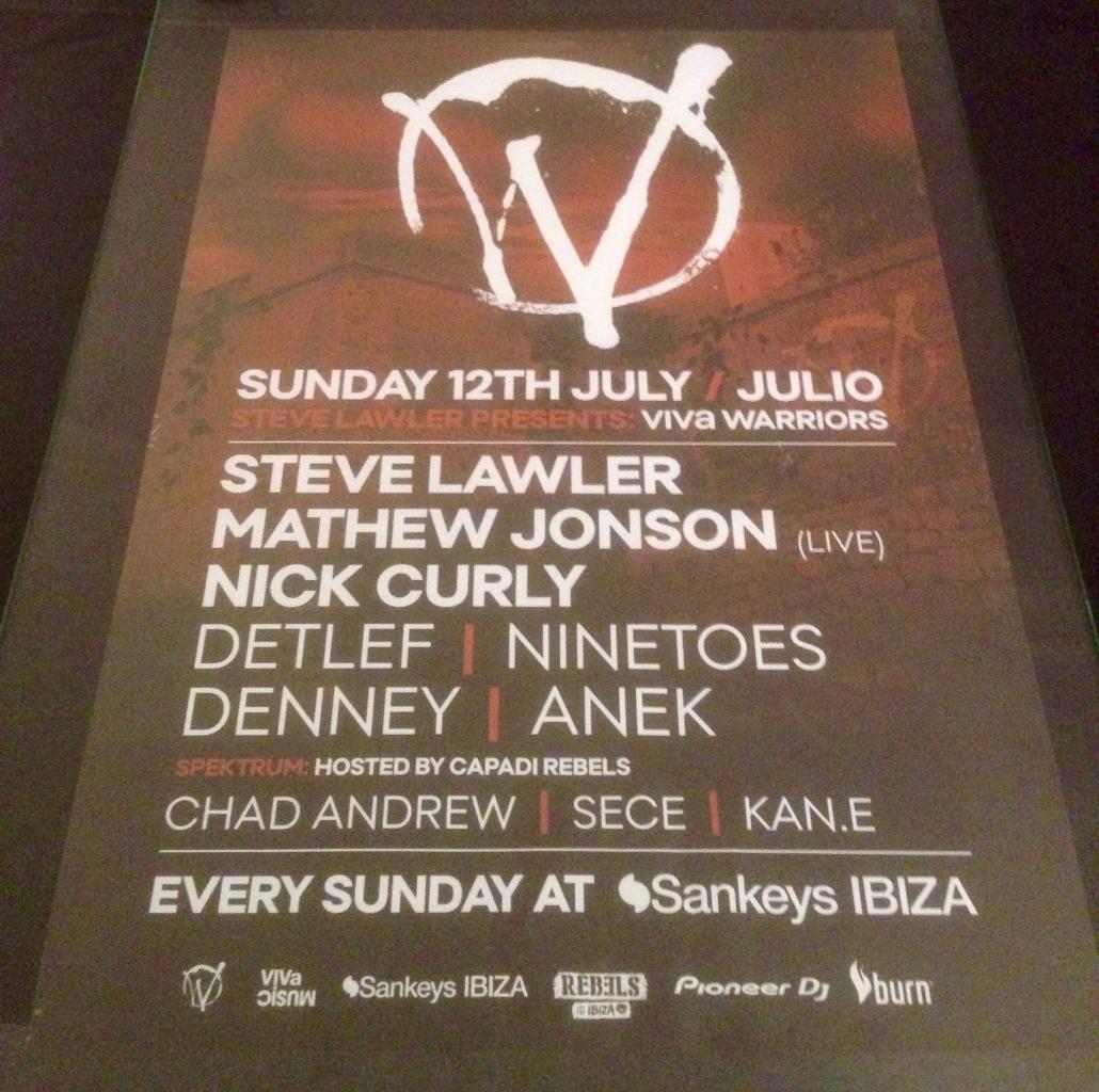 VIVA WARRIORS 2015 STEVE LAWLER @ SANKEYS CLUB - IBIZA CLUB POSTERS - MUSIC DJ - Picture 6 of 11