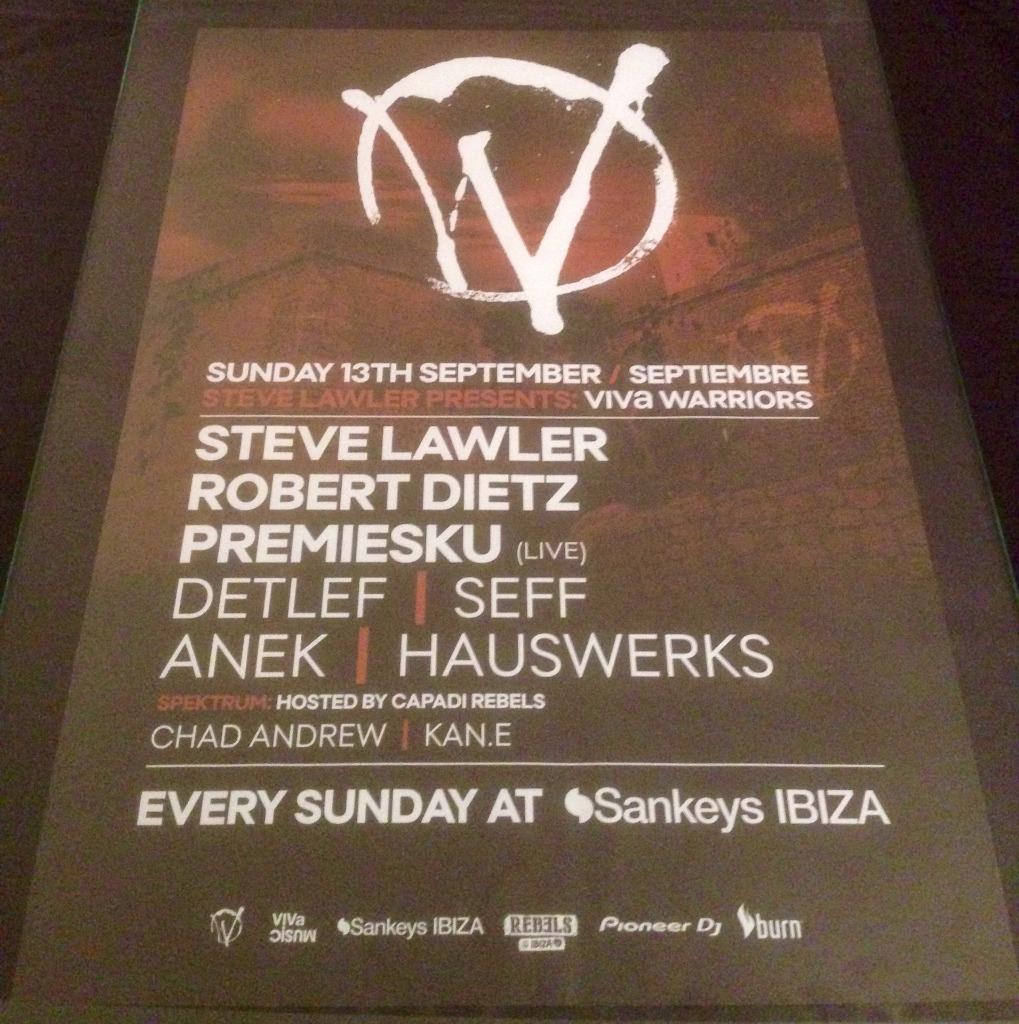VIVA WARRIORS 2015 STEVE LAWLER @ SANKEYS CLUB - IBIZA CLUB POSTERS - MUSIC DJ - Picture 10 of 11