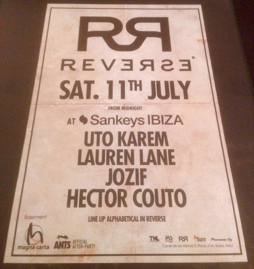 REVERSE 2015 @ SANKEYS CLUB - IBIZA CLUB POSTERS - HOUSE MUSIC DJ - Picture 6 of 15