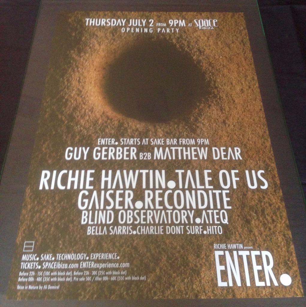 ENTER 2015 RICHIE HAWTIN @ SPACE IBIZA - IBIZA CLUB POSTERS - TECHNO MUSIC DJ - Picture 2 of 14