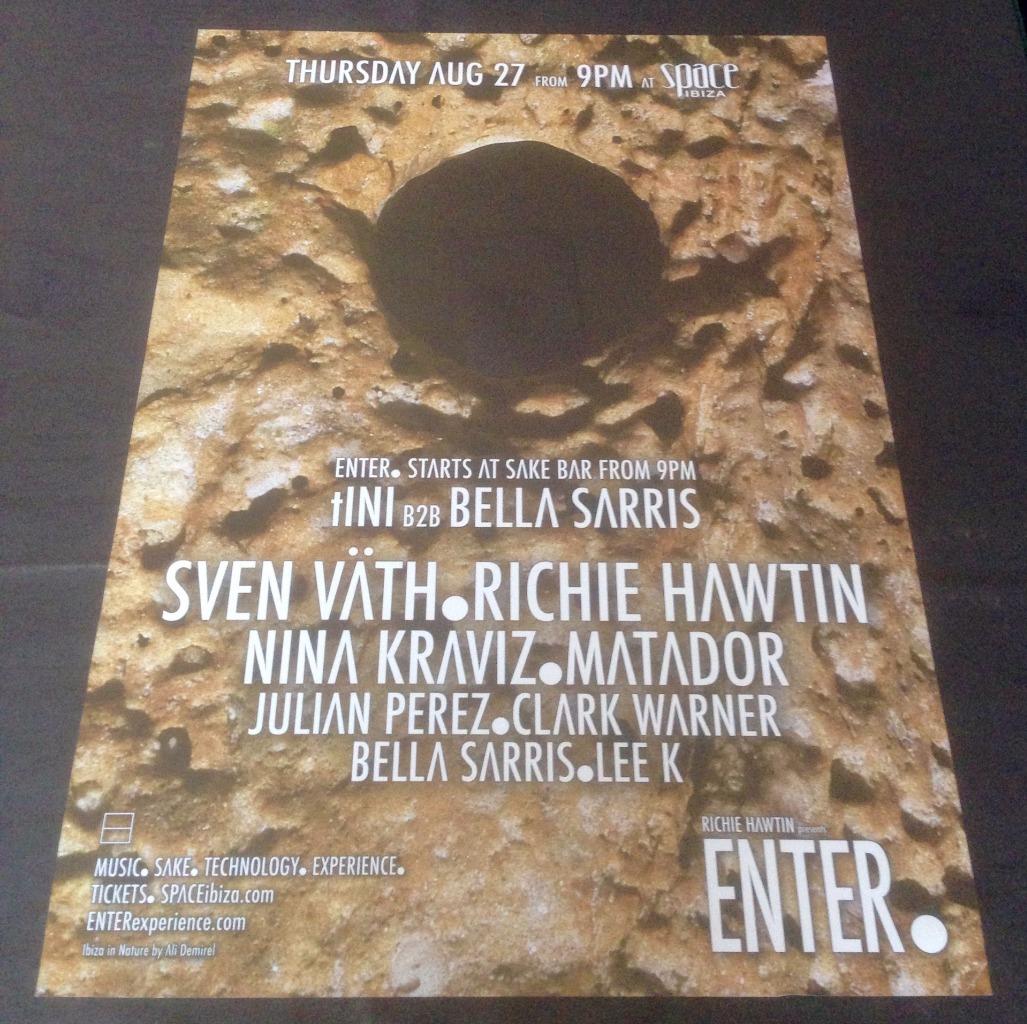 ENTER 2015 RICHIE HAWTIN @ SPACE IBIZA - IBIZA CLUB POSTERS - TECHNO MUSIC DJ - Picture 10 of 14