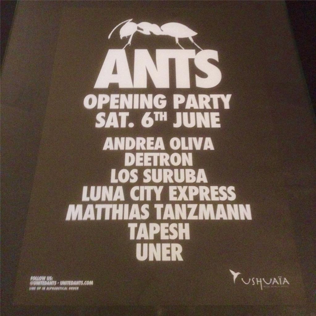 ANTS 2015 @ USHUAIA BEACH HOTEL - IBIZA CLUB POSTERS - TECHNO HOUSE MUSIC DJ - Picture 2 of 17