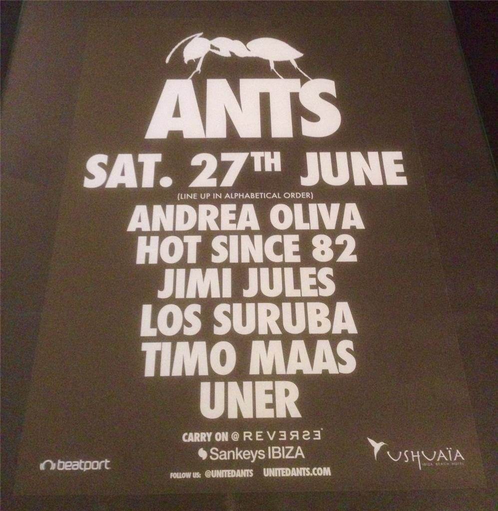 ANTS 2015 @ USHUAIA BEACH HOTEL - IBIZA CLUB POSTERS - TECHNO HOUSE MUSIC DJ - Picture 5 of 17