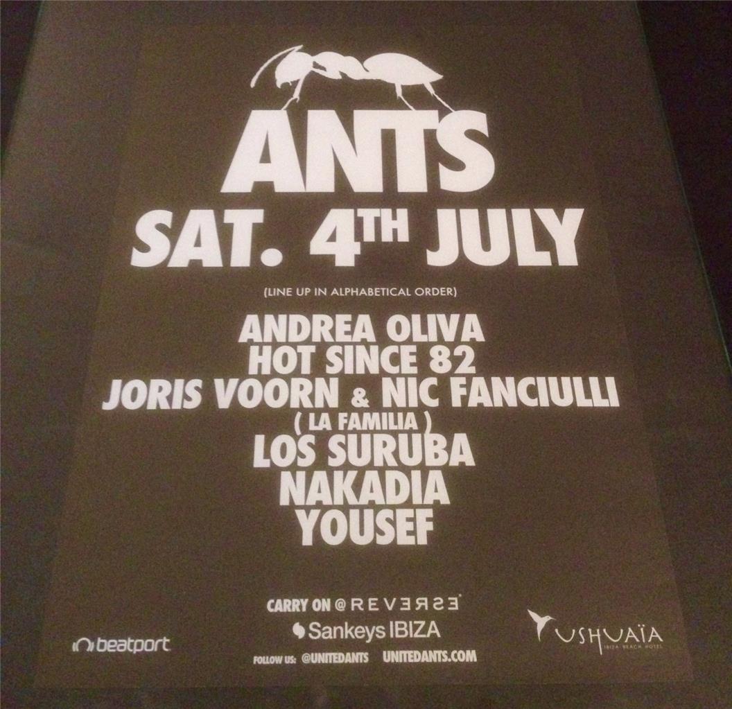 ANTS 2015 @ USHUAIA BEACH HOTEL - IBIZA CLUB POSTERS - TECHNO HOUSE MUSIC DJ - Picture 6 of 17