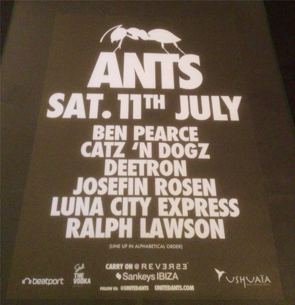 ANTS 2015 @ USHUAIA BEACH HOTEL - IBIZA CLUB POSTERS - TECHNO HOUSE MUSIC DJ - Picture 7 of 17
