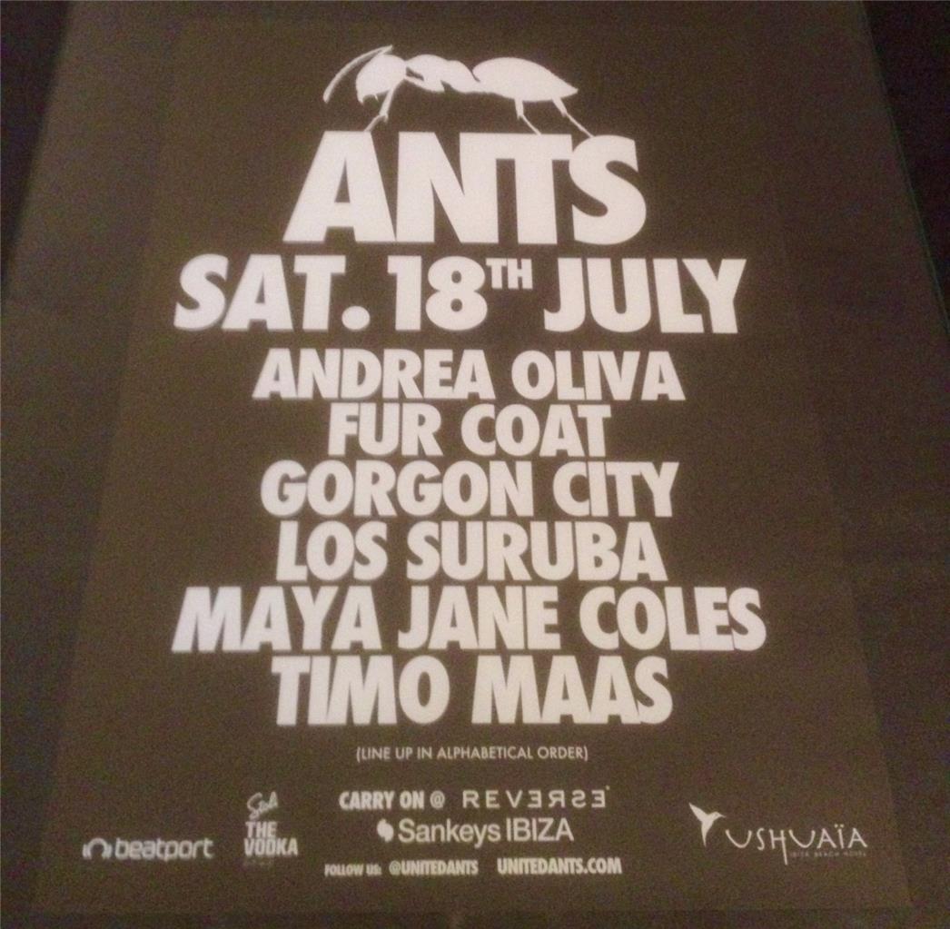ANTS 2015 @ USHUAIA BEACH HOTEL - IBIZA CLUB POSTERS - TECHNO HOUSE MUSIC DJ - Picture 8 of 17