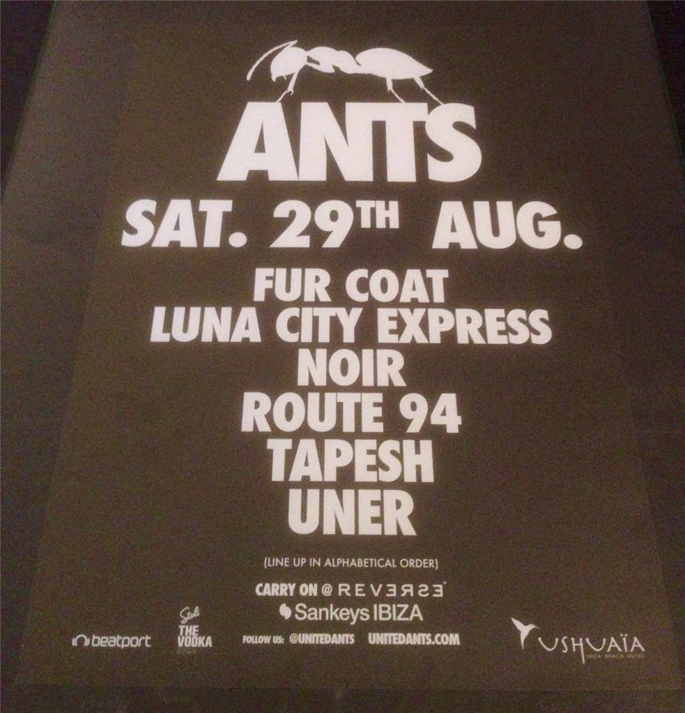 ANTS 2015 @ USHUAIA BEACH HOTEL - IBIZA CLUB POSTERS - TECHNO HOUSE MUSIC DJ - Picture 13 of 17
