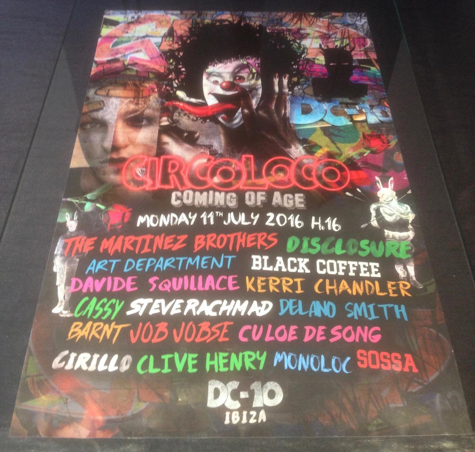 CIRCO LOCO 2016 @ DC-10 CLUB - IBIZA CLUB POSTERS - TECHNO MUSIC DJ IBZ - Picture 9 of 21