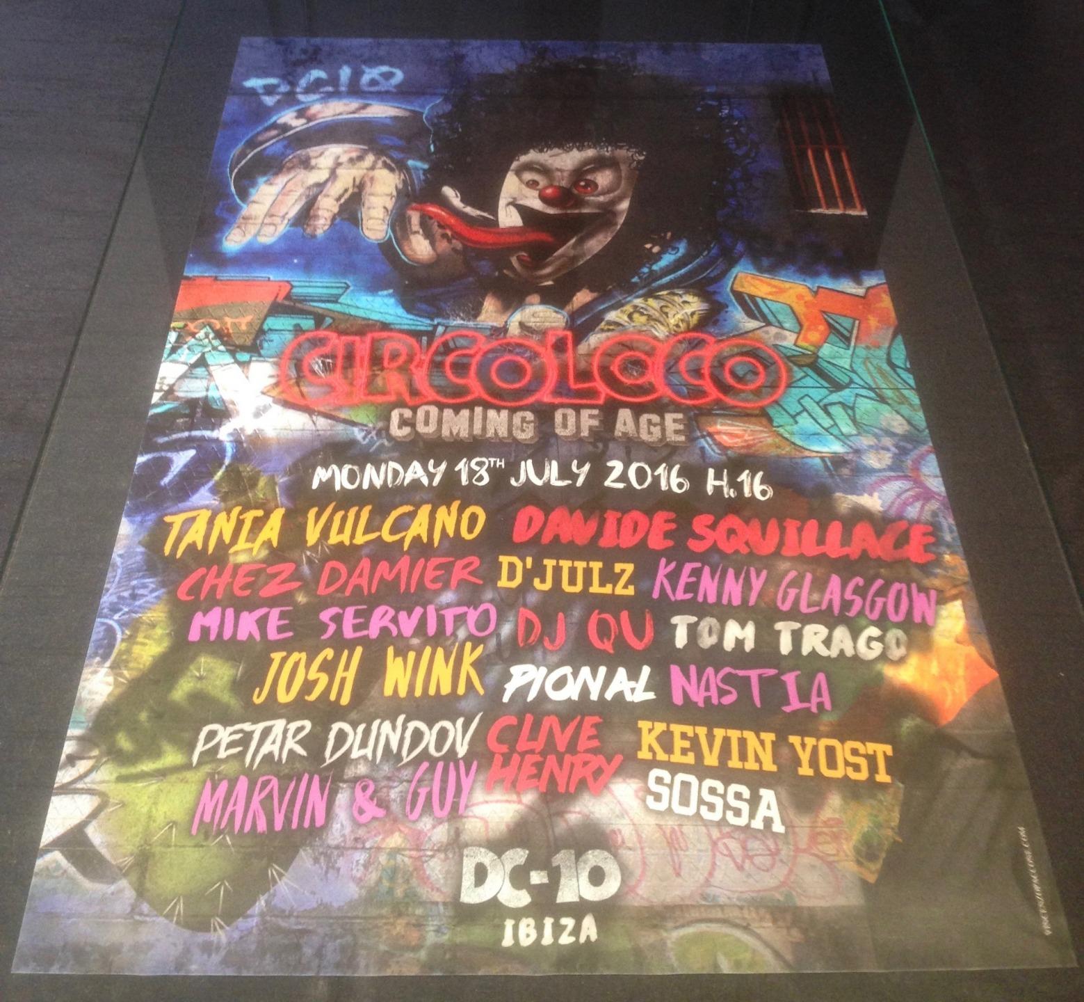 CIRCO LOCO 2016 @ DC-10 CLUB - IBIZA CLUB POSTERS - TECHNO MUSIC DJ IBZ - Picture 10 of 21