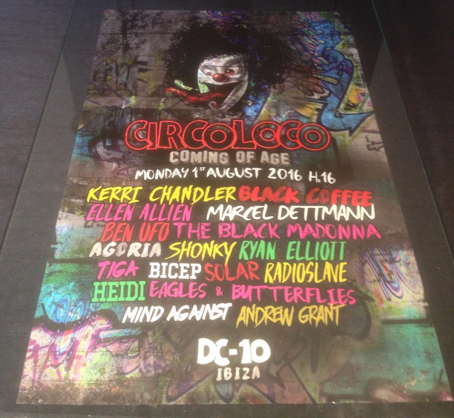 CIRCO LOCO 2016 @ DC-10 CLUB - IBIZA CLUB POSTERS - TECHNO MUSIC DJ IBZ - Picture 12 of 21