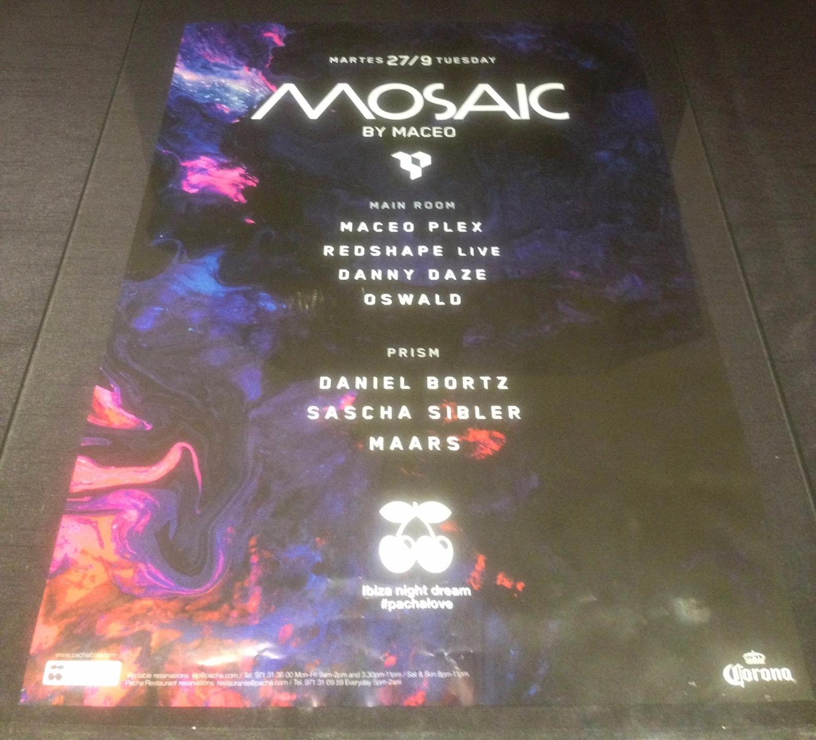 MOSAIC 2016 MACEO PLEX @ PACHA CLUB - IBIZA CLUB POSTERS - TECHNO HOUSE MUSIC DJ - Picture 20 of 20