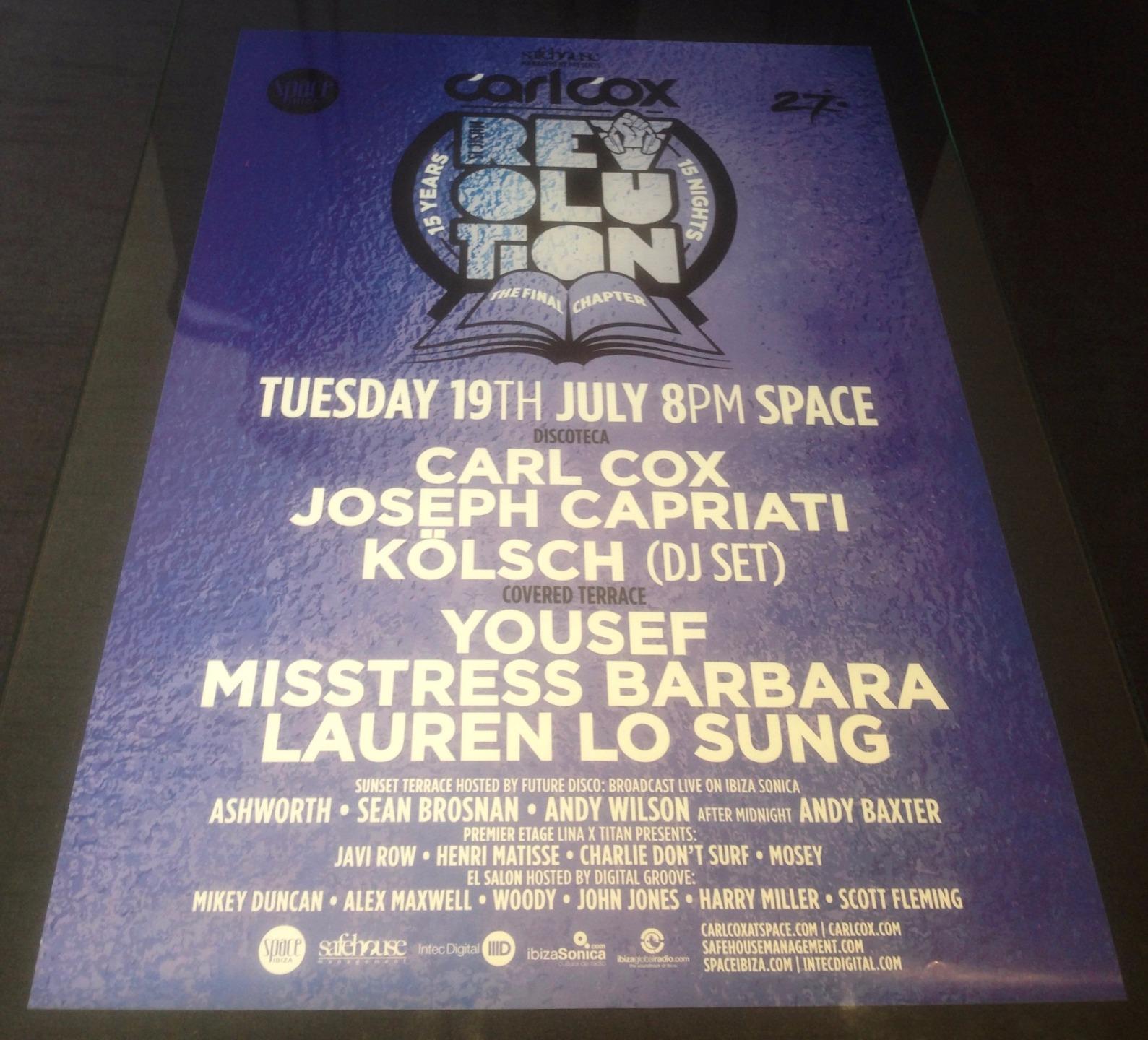 CARL COX 2016 THE FINAL CHAPTER @ SPACE IBIZA - IBIZA CLUB POSTERS - MUSIC DJ - Picture 7 of 14