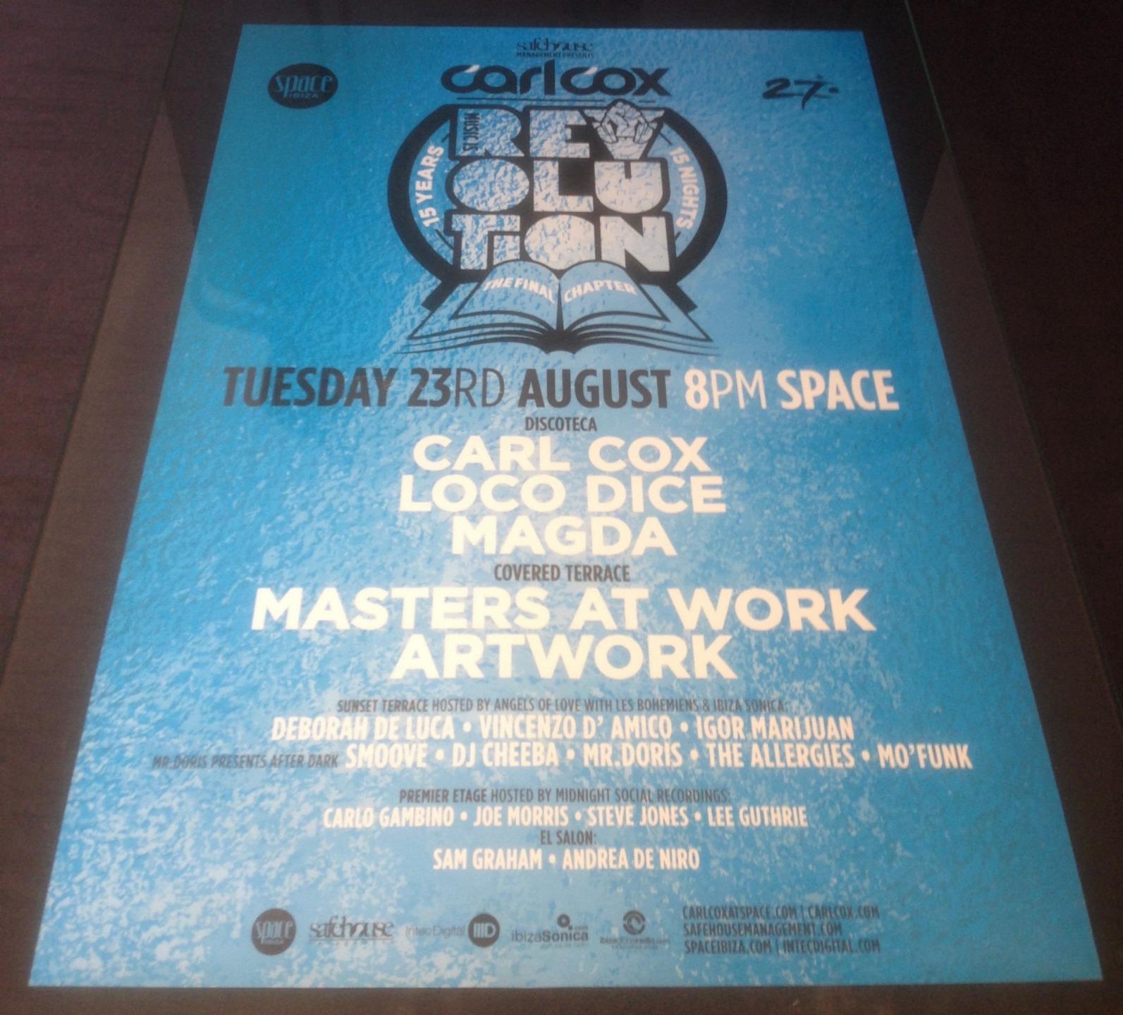CARL COX 2016 THE FINAL CHAPTER @ SPACE IBIZA - IBIZA CLUB POSTERS - MUSIC DJ - Picture 11 of 14