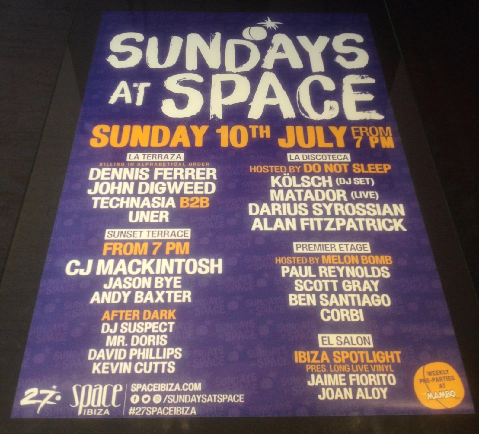 SUNDAYS AT SPACE 2016 DO NOT SLEEP @ SPACE IBIZA - IBIZA CLUB POSTERS - MUSIC DJ - Picture 6 of 18