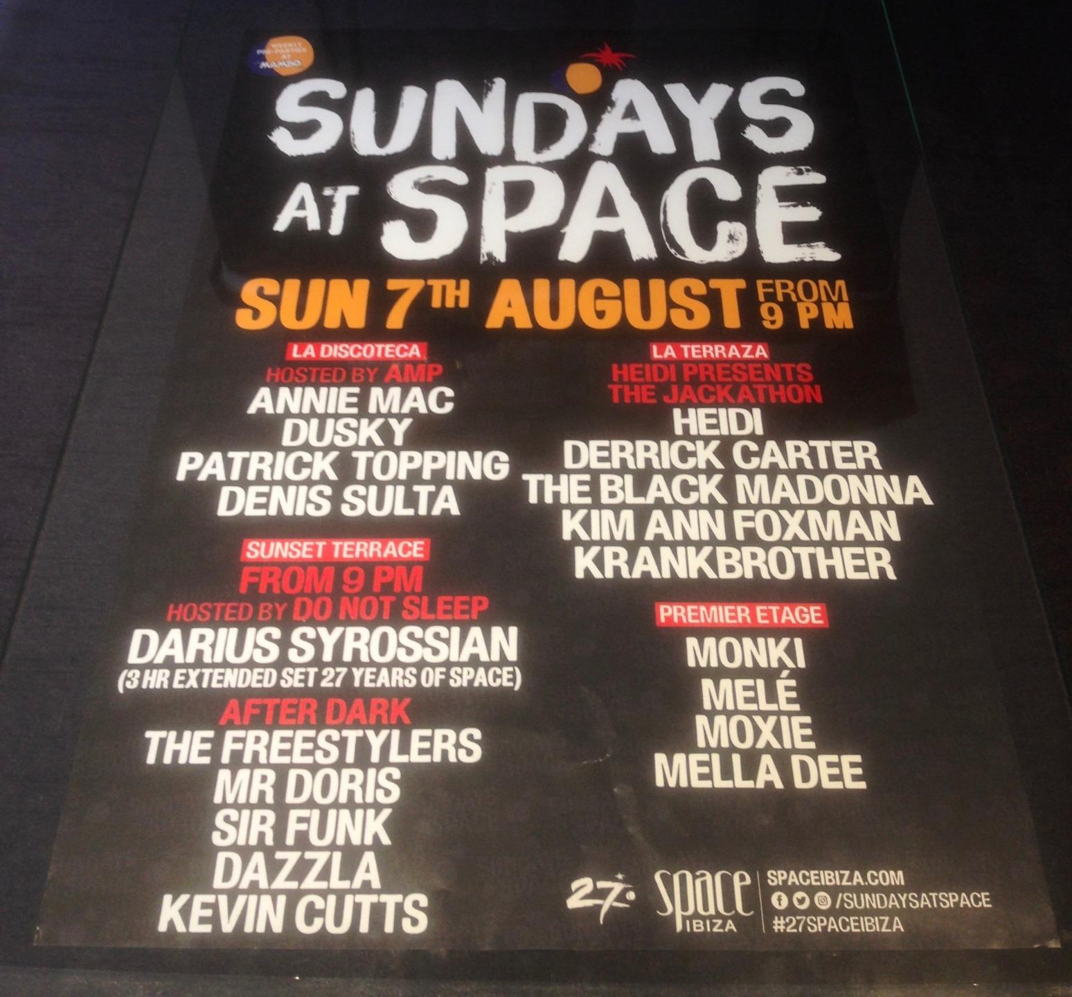 SUNDAYS AT SPACE 2016 DO NOT SLEEP @ SPACE IBIZA - IBIZA CLUB POSTERS - MUSIC DJ - Picture 9 of 18