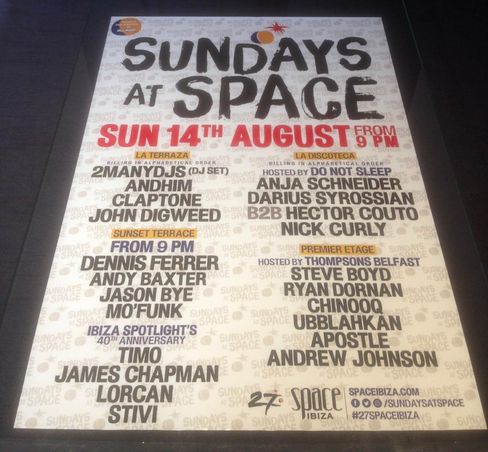 SUNDAYS AT SPACE 2016 DO NOT SLEEP @ SPACE IBIZA - IBIZA CLUB POSTERS - MUSIC DJ - Picture 11 of 18