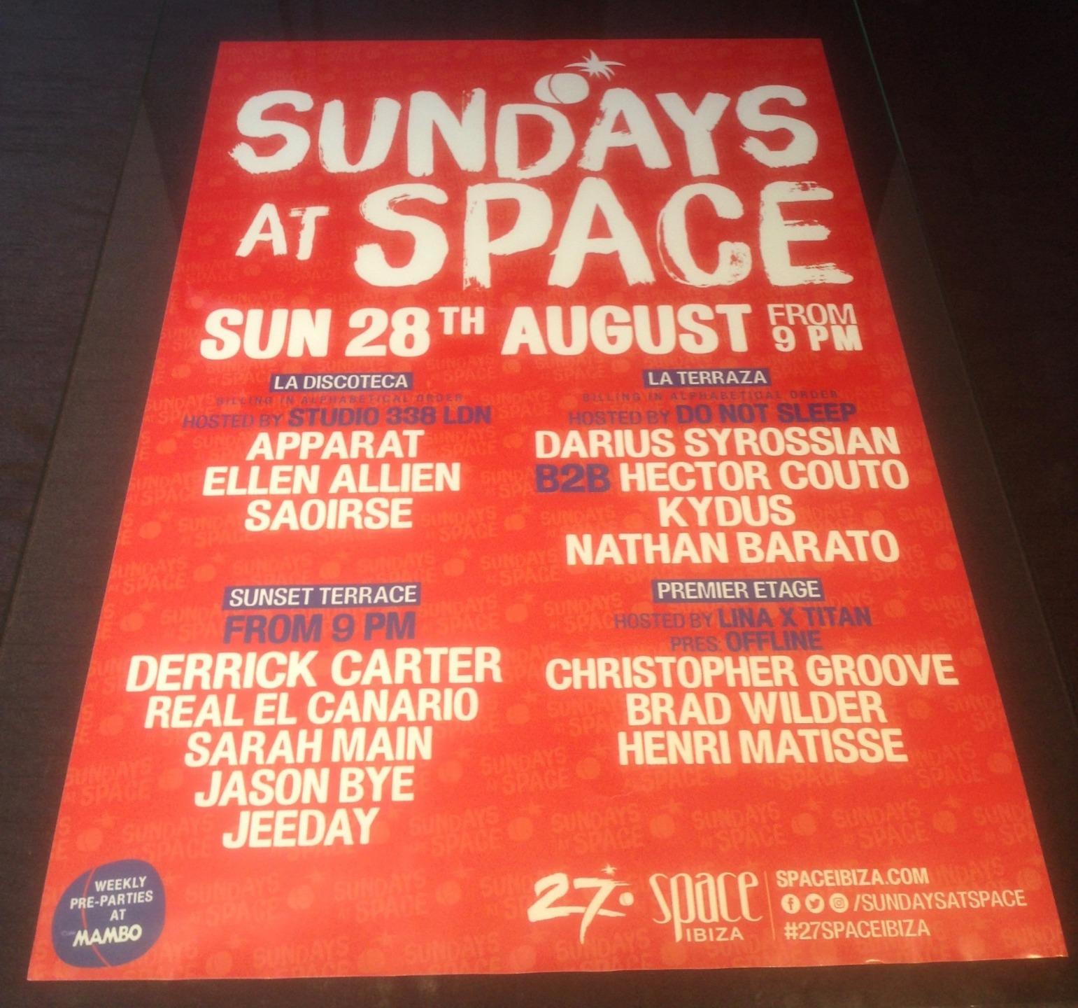 SUNDAYS AT SPACE 2016 DO NOT SLEEP @ SPACE IBIZA - IBIZA CLUB POSTERS - MUSIC DJ - Picture 13 of 18