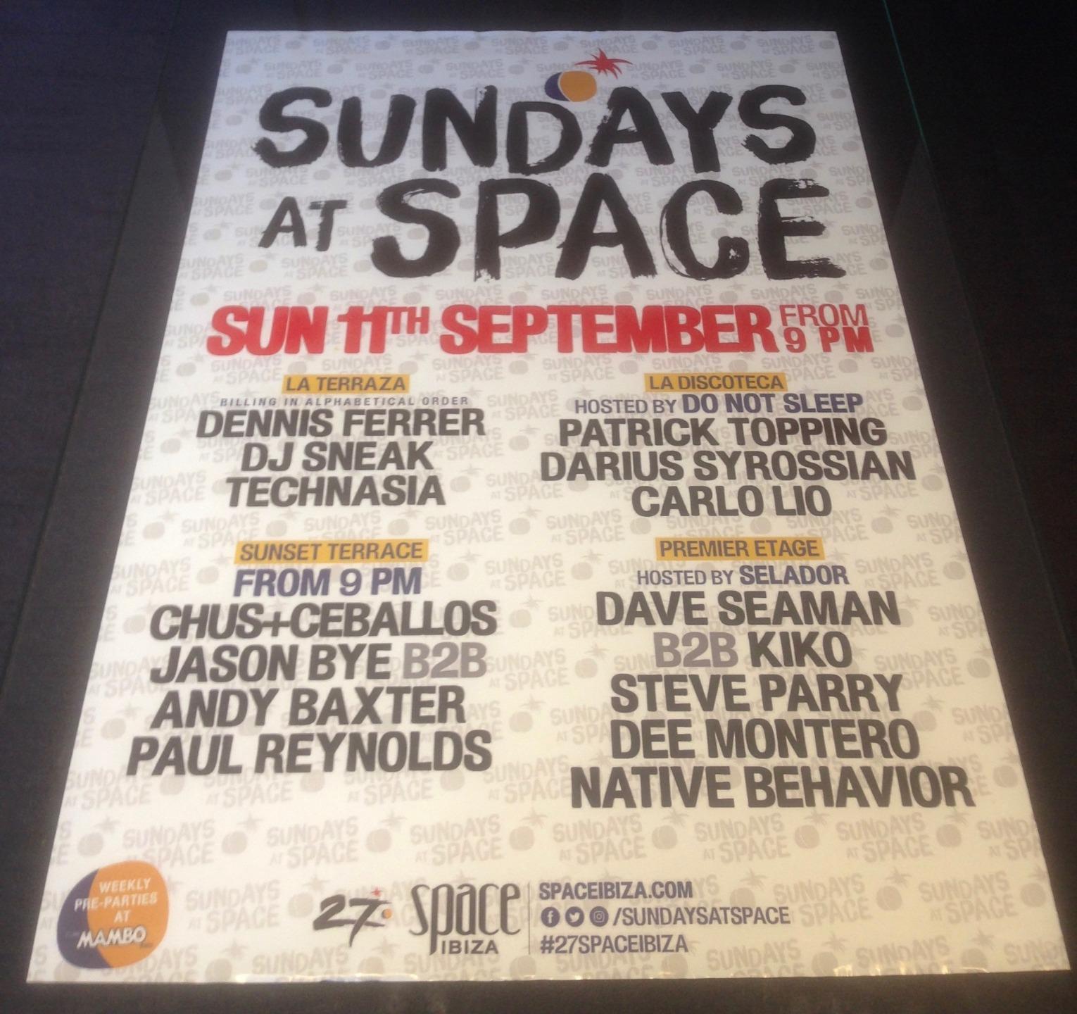 SUNDAYS AT SPACE 2016 DO NOT SLEEP @ SPACE IBIZA - IBIZA CLUB POSTERS - MUSIC DJ - Picture 16 of 18