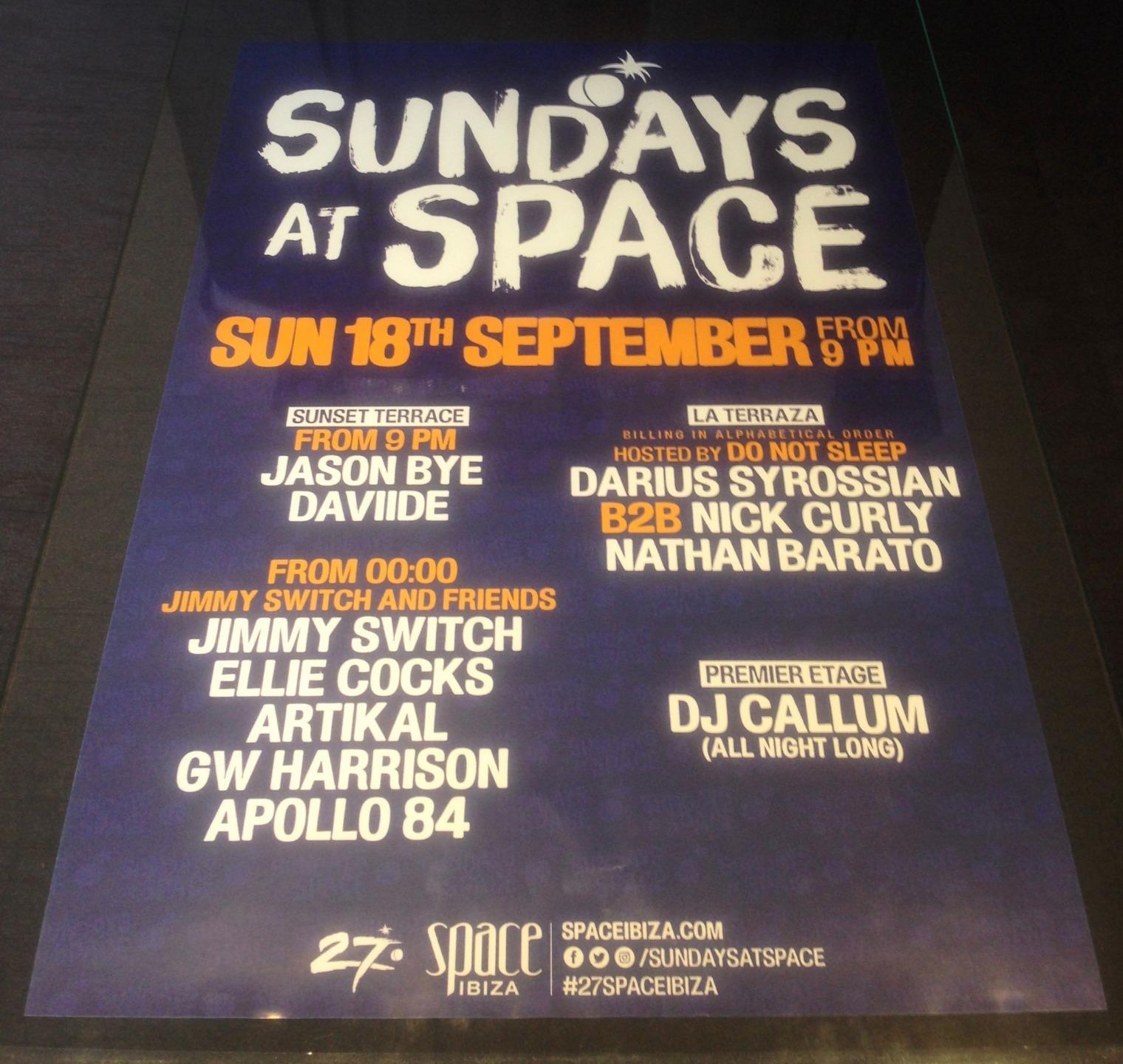 SUNDAYS AT SPACE 2016 DO NOT SLEEP @ SPACE IBIZA - IBIZA CLUB POSTERS - MUSIC DJ - Picture 17 of 18