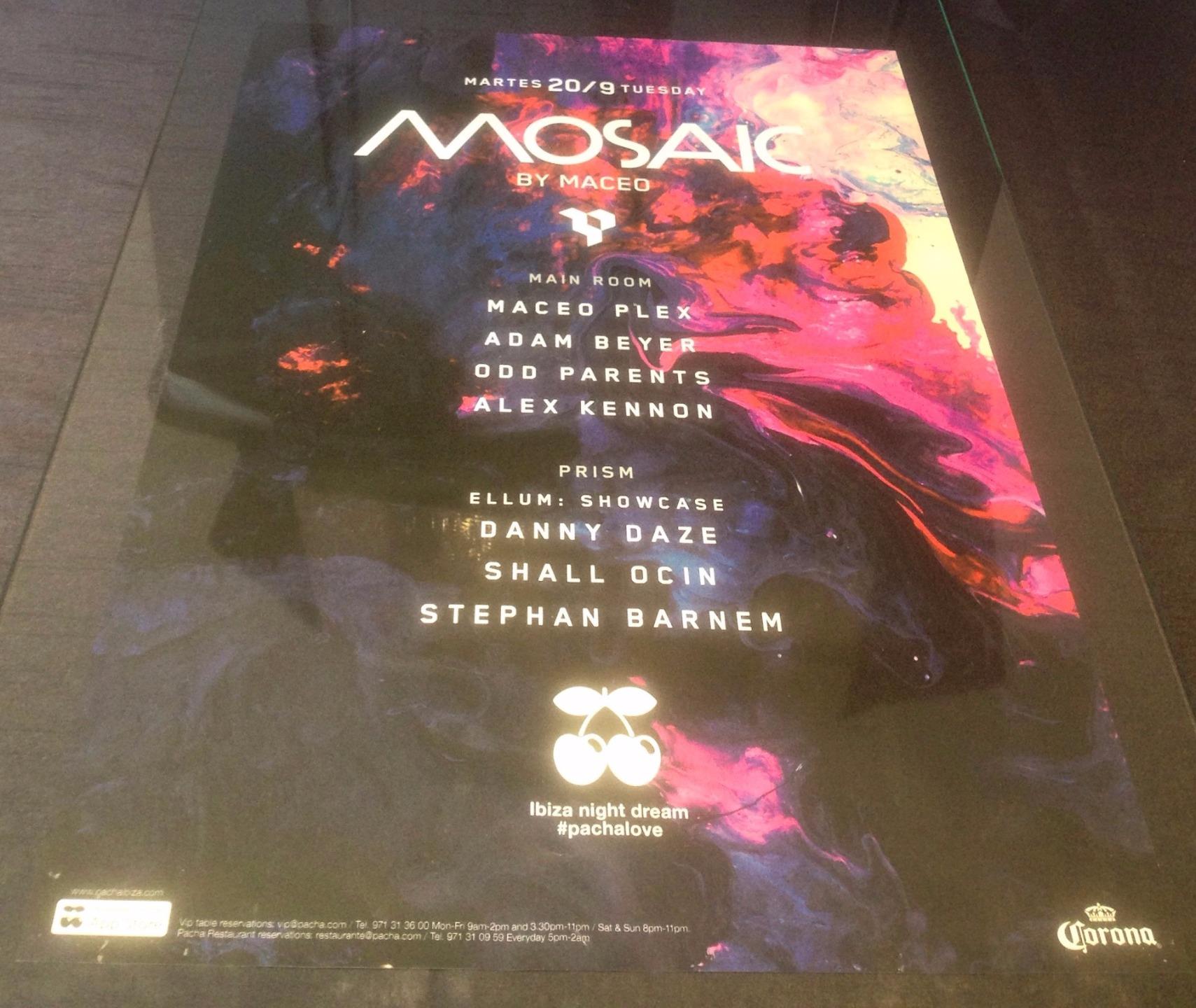 MOSAIC 2016 MACEO PLEX @ PACHA CLUB - IBIZA CLUB POSTERS - TECHNO HOUSE MUSIC DJ - Picture 19 of 20