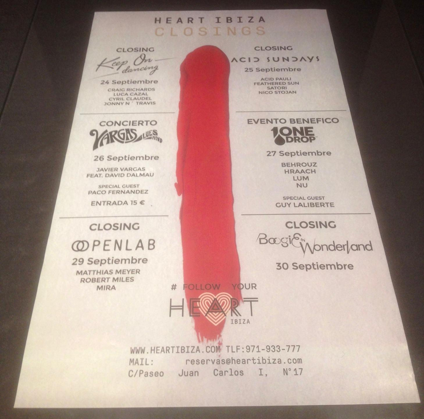 OPENING / CLOSING / OTHERS 2016 @ HEART NIGHTCLUB - IBIZA CLUB POSTERS - DJ - Picture 13 of 13