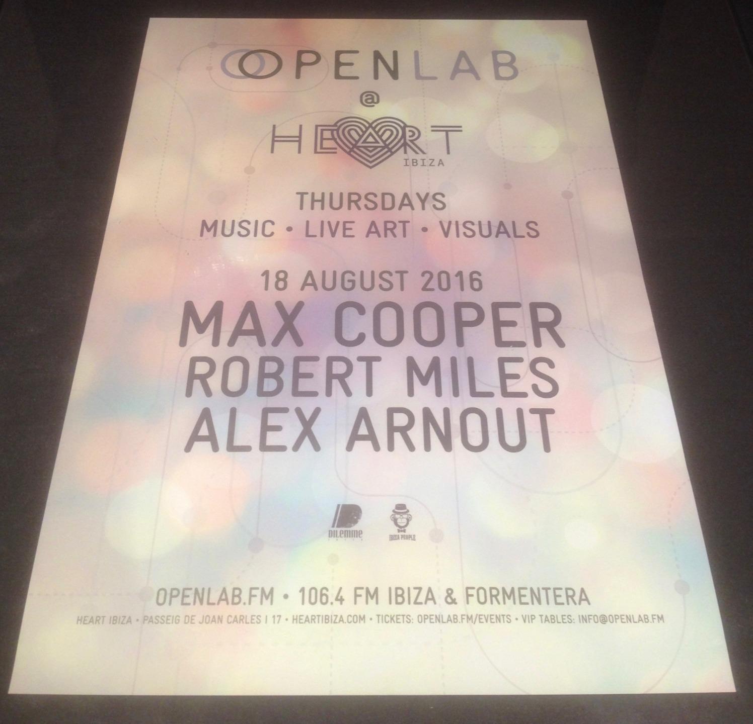 OPENLAB 2016 ROBERT MILES @ HEART NIGHTCLUB - IBIZA CLUB POSTERS - DJ MUSIC - Picture 7 of 8