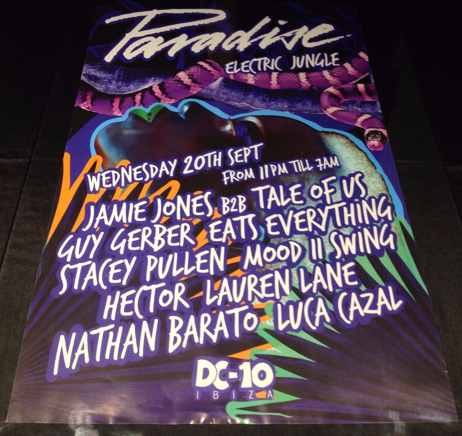 PARADISE 2017 JAMIE JONES @ DC-10 CLUB - IBIZA CLUB POSTERS - TECHNO MUSIC DJ - Picture 15 of 16