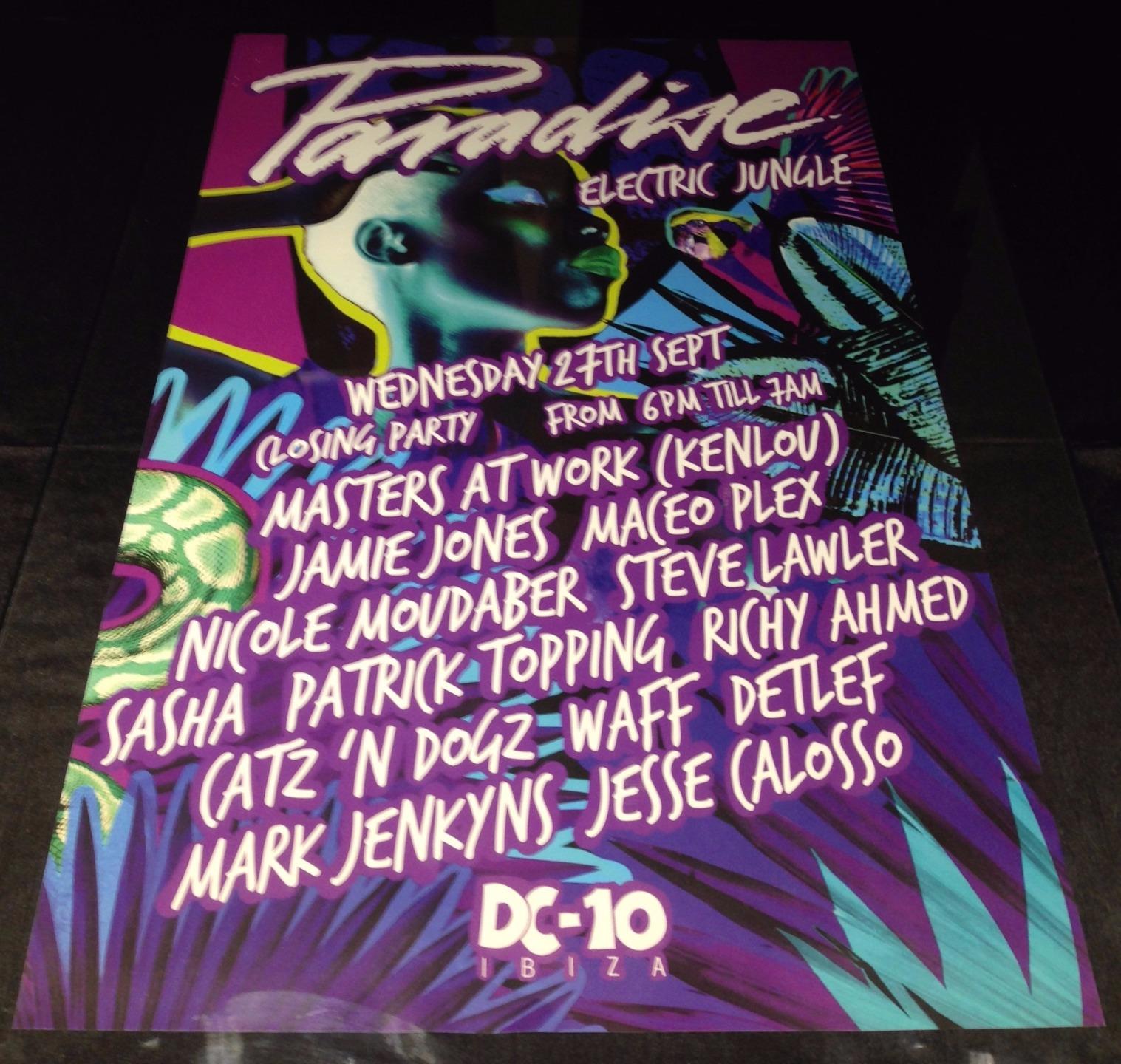PARADISE 2017 JAMIE JONES @ DC-10 CLUB - IBIZA CLUB POSTERS - TECHNO MUSIC DJ - Picture 16 of 16
