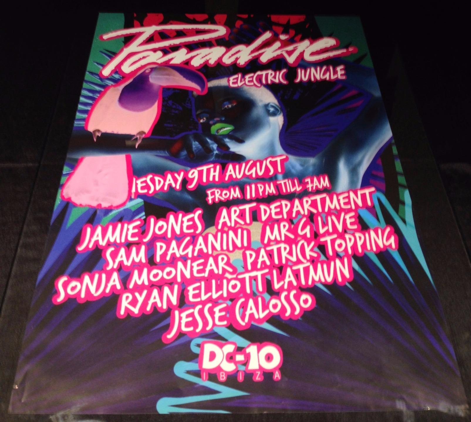 PARADISE 2017 JAMIE JONES @ DC-10 CLUB - IBIZA CLUB POSTERS - TECHNO MUSIC DJ - Picture 9 of 16