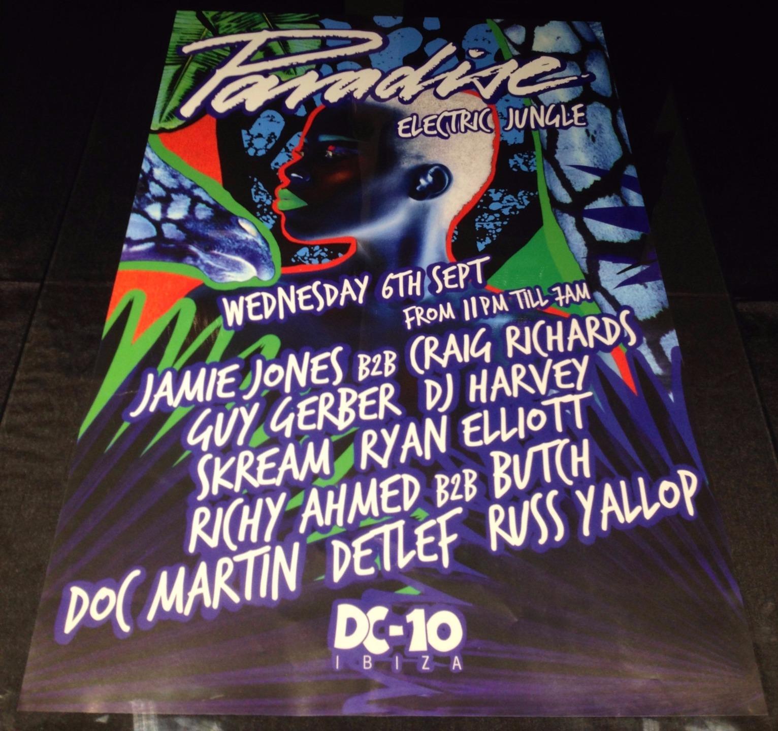 PARADISE 2017 JAMIE JONES @ DC-10 CLUB - IBIZA CLUB POSTERS - TECHNO MUSIC DJ - Picture 13 of 16