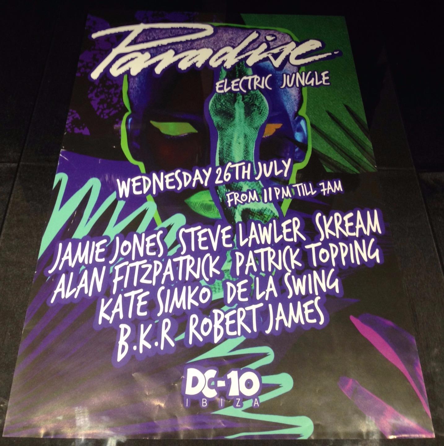 PARADISE 2017 JAMIE JONES @ DC-10 CLUB - IBIZA CLUB POSTERS - TECHNO MUSIC DJ - Picture 7 of 16