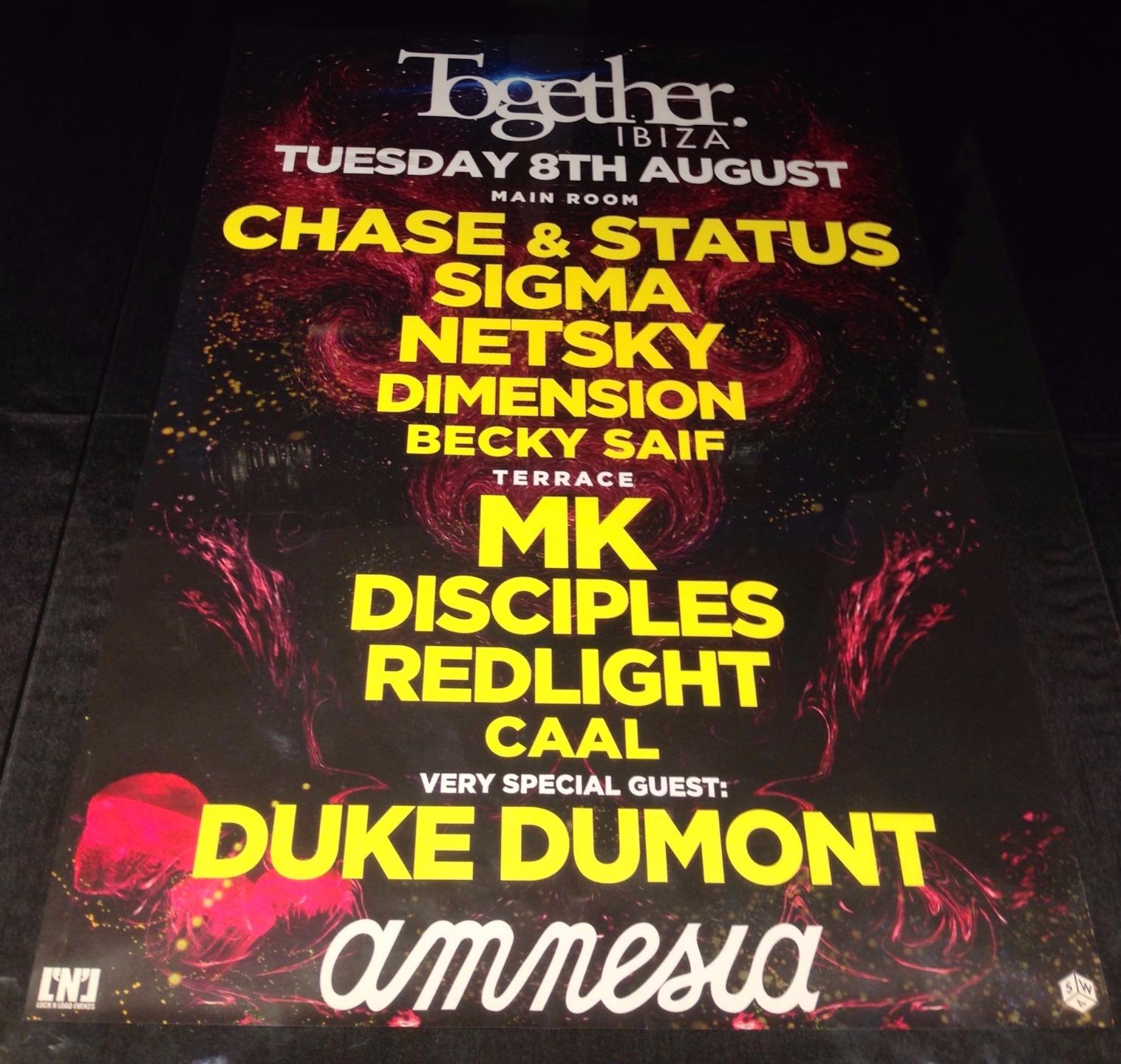 TOGETHER 2017 @ AMNESIA CLUB - IBIZA CLUB POSTERS - DNB HOUSE MUSIC DJ - Picture 10 of 15