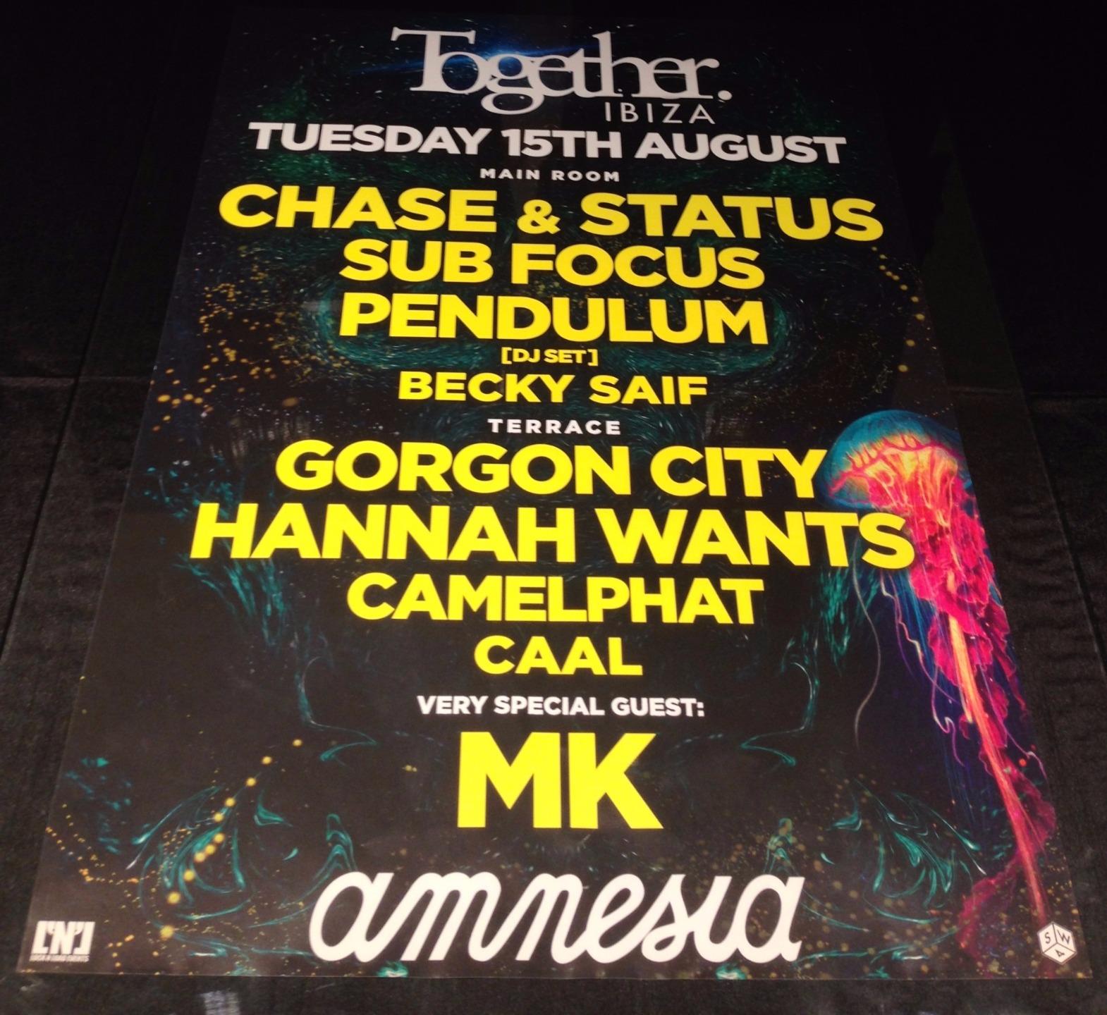 TOGETHER 2017 @ AMNESIA CLUB - IBIZA CLUB POSTERS - DNB HOUSE MUSIC DJ - Picture 11 of 15