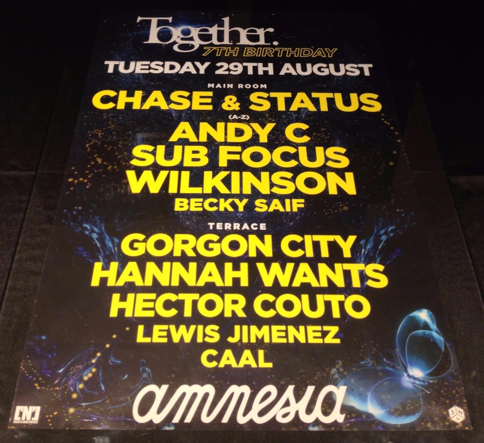 TOGETHER 2017 @ AMNESIA CLUB - IBIZA CLUB POSTERS - DNB HOUSE MUSIC DJ - Picture 12 of 15