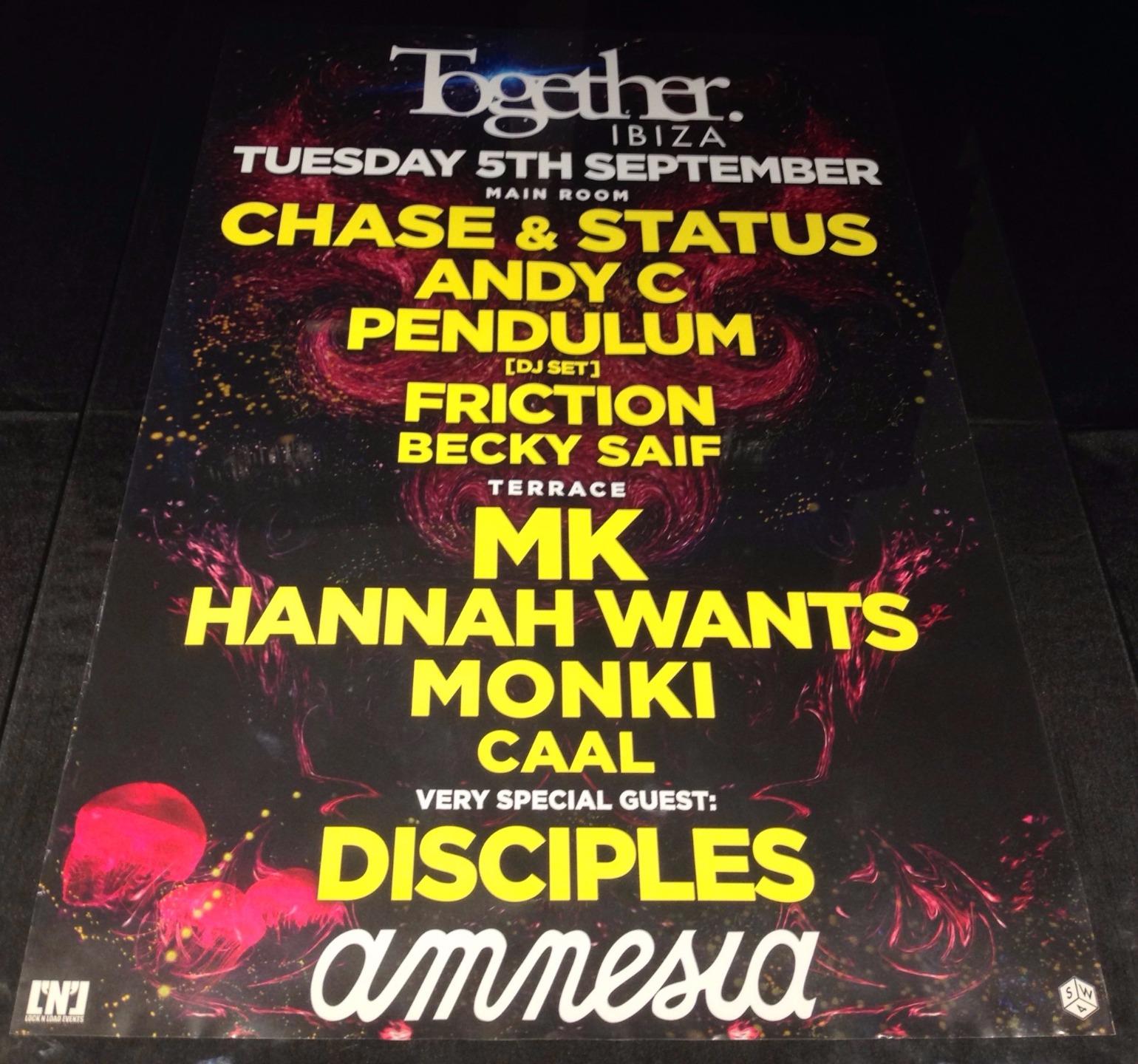 TOGETHER 2017 @ AMNESIA CLUB - IBIZA CLUB POSTERS - DNB HOUSE MUSIC DJ - Picture 13 of 15
