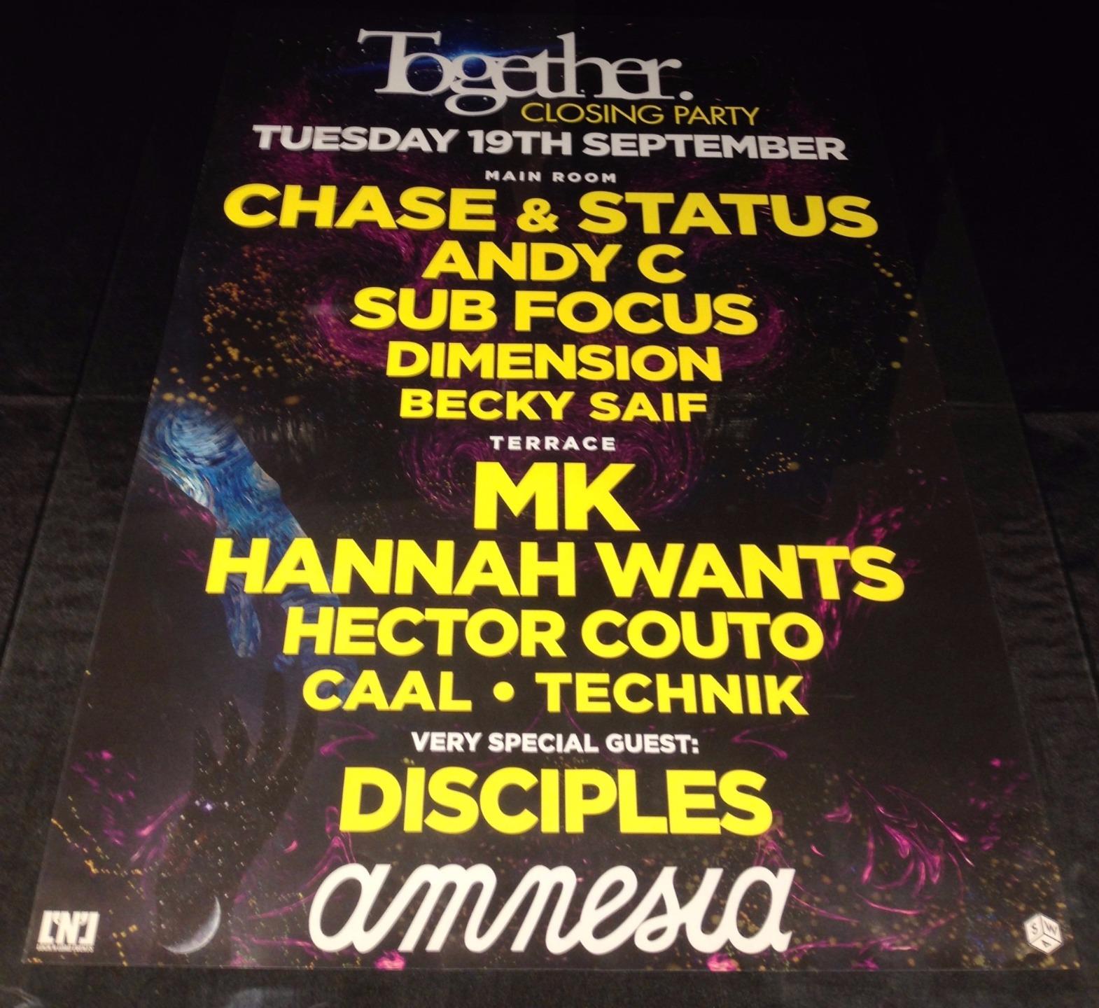 TOGETHER 2017 @ AMNESIA CLUB - IBIZA CLUB POSTERS - DNB HOUSE MUSIC DJ - Picture 15 of 15