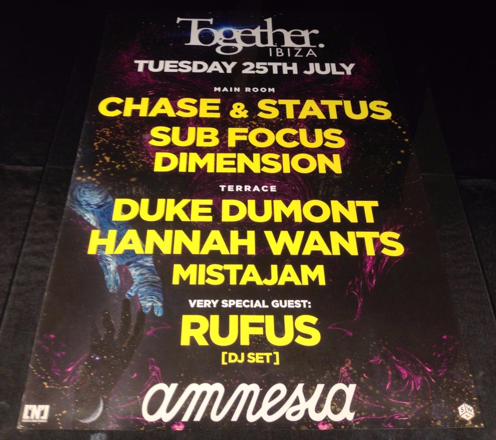TOGETHER 2017 @ AMNESIA CLUB - IBIZA CLUB POSTERS - DNB HOUSE MUSIC DJ - Picture 8 of 15