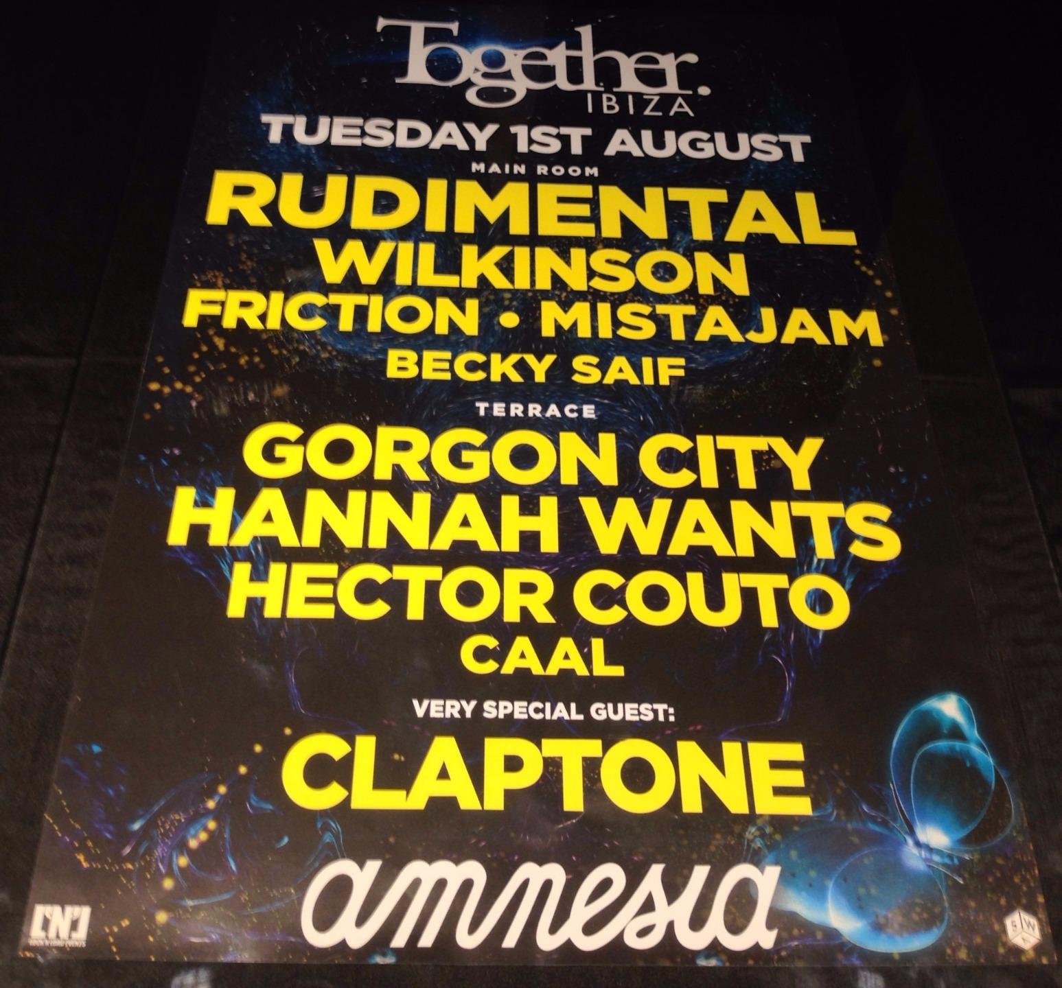 TOGETHER 2017 @ AMNESIA CLUB - IBIZA CLUB POSTERS - DNB HOUSE MUSIC DJ - Picture 9 of 15