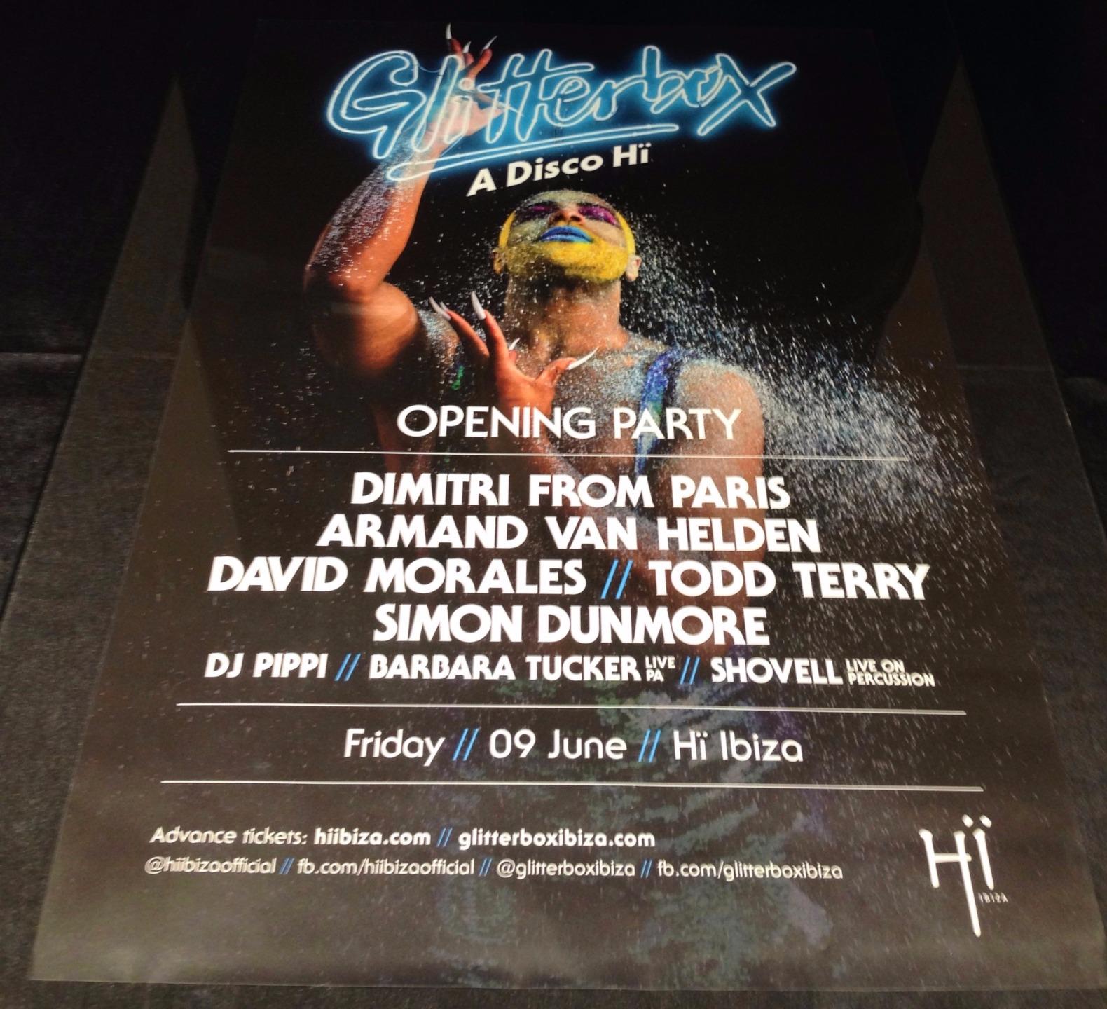 GLITTERBOX 2017 @ HI IBIZA CLUB - IBIZA CLUB POSTERS - FUNKY DISCO HOUSE MUSIC